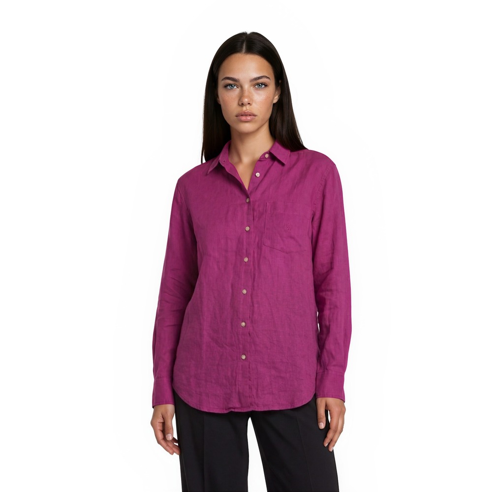 Lauren Ralph Lauren Women's Size Petite Small PS 100% Linen Button Shirt Blouse